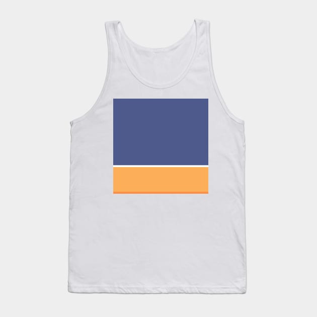 A splendid layout of Twilight, White, Sandy, Rajah and Orangeish stripes. Tank Top by Sociable Stripes